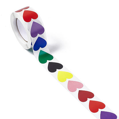 8 rollos de pegatinas de corazón de papel de colores, calcomanías del día de san valentín para sobre, fabricación de la tarjeta