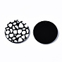 3 d кулоны акриловые печатные, плоский круглый с волнистым узором, черно-белые