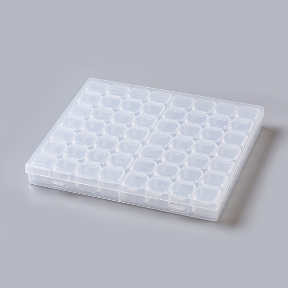 Conteneurs de perle plastique, amovible, 56 compartiments, rectangle