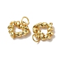 Rack Plating Eco-Friendly Brass Charms, with Jump Ring, Long-Lasting Plated, Lead Free & Cadmium Free, Twisted Heart Charm