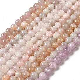 Kunzite naturelles brins de perles, ronde