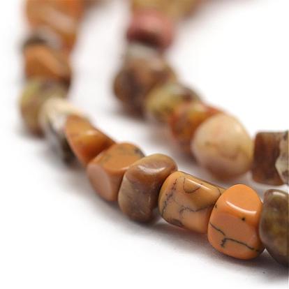 Natural Yellow Moss Agate Beads Strands, Nuggets