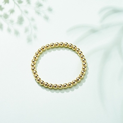 Synthetic Hematite Round Beaded Stretch Bracelet, Gemstone Jewelry for Women