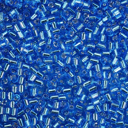 8/0 Glass Bugle Beads, Silver Lined