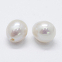 Natural Cultured Freshwater Pearl Beads, Drop, Half Drilled