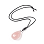 Collier pendentif quartz rose naturel pour femme, forme mixte