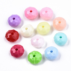 Opaque Acrylic Beads, Faceted, Rondelle