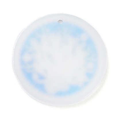 Pendentifs acryliques, plat rond avec motif thème de l'océan