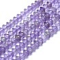 Natural Amethyst Beads Strands, Bicone, Faceted
