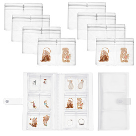 Pandahall elite 1pc rectangle pp albums de stockage de bijoux en plastique, albums photos, avec des sacs à fermeture à glissière en pvc