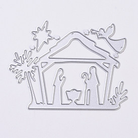 Carbon Steel Cutting Dies Stencils, for DIY Scrapbooking/Photo Album, Decorative Embossing DIY Paper Card, House with Human