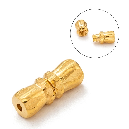 Brass Screw Clasps, 12x5mm, Hole: 0.5mm