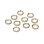 Latón micro pavimenta claro cubic zirconia anillos de compuerta de resorte, larga duración plateado, anillo