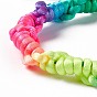 Bracelet cordon tressé en polyester coloré, bracelet réglable pour femme