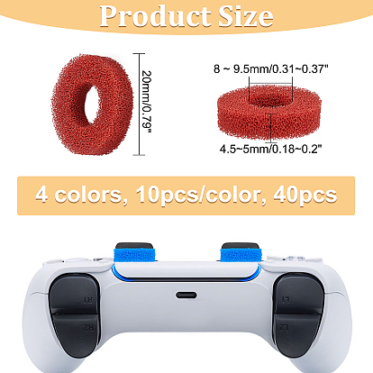 Superhallazgos 40 piezas 4 colores esponja estilo joystick posicionamiento anillo auxiliar para consola de juegos