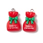 Christmas Theme Opaque Resin Pendants, with Platinum Tone Iron Findings, Gift Bag