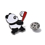 Sports Theme Panda Enamel Pins, Gunmetal Alloy Brooch for Backpack Clothes, Baseball/Basketball/Tennis