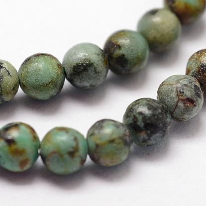 Natural African Turquoise(Jasper) Beads Strands, Round