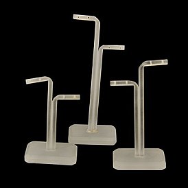 Organic Glass Earring Display Sets, Jewelry Tree Stand, 55x35x90~140mm