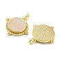Brass Pendants with Shell, Flat Round Charms