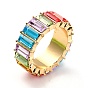 All-Around Sparkling Rhinestones Finger Ring, Flat Finger Ring for Women, Light Gold