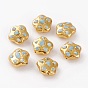 Natural Larimar Chips Beads, with Clay inside & Golden Brass Findings, Star