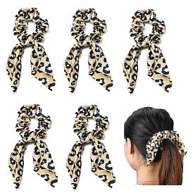 Accessoires pour cheveux filles léopard, tissu élastique liens de cheveux, Porte-queue de cheval, tissu grille chouchou / chouchou