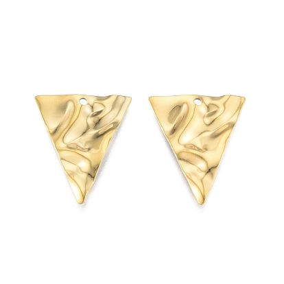 201 pendentif en acier inoxydable, breloques texturées, triangle