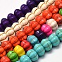 Autumn Theme Dyed Synthetic Turquoise Bead Strands, Pumpkin
