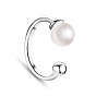 SHEGRACE Trendy 925 Sterling Silver Ear Cuff, with Shell Pearl, 4.5mm