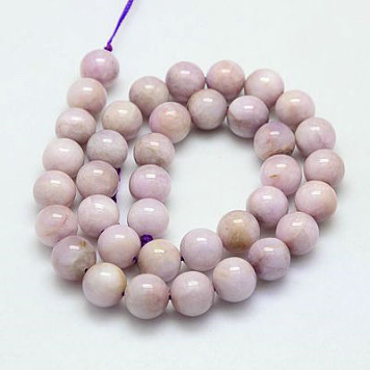 Round Natural Kunzite Beads Strands, Spodumene Beads, Grade AB