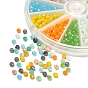 480piezas 12 colores hilos de perlas de vidrio facetado, imitación de jade, rondo