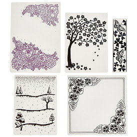 Plant Plastic Embossing Folders, Concave-Convex Embossing Stencils, for Handcraft Photo Album Decoration