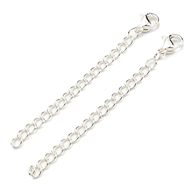 304 & 201 Stainless Steel Curb Chain Extender, End Chains, with Lobster Claw Clasps
