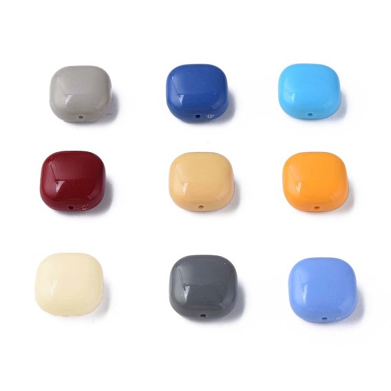Opaque Acrylic Beads, Square