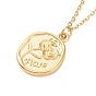 Placage ionique (ip) 304 collier pendentif pièce de monnaie rose en acier inoxydable pour femme