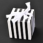 Square Foldable Creative Paper Gift Box, Stripe Pattern with Ribbon, Decorative Gift Box for Weddings