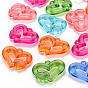 Transparent Acrylic Beads, Heart to Heart
