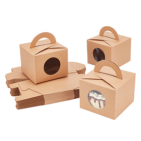 PandaHall Elite Cardboard Box, Sqaure, with PVC Visual Window