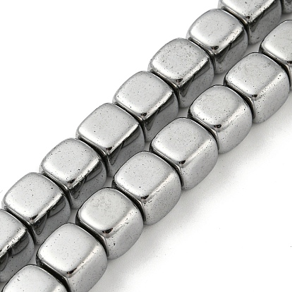Brins de perles d'hématite non magnétiques synthétiques galvanisées, cube