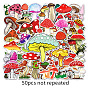 50 pcs 50 styles autocollants de scrapbooking en plastique pvc imperméables à motif de champignon, autocollants photo autocollants