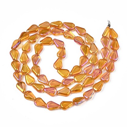 Electroplate Glass Beads Strands, AB Color, Teardrop