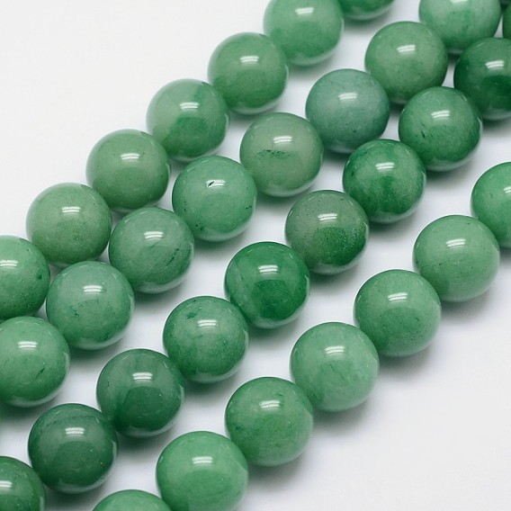 Round Natural Green Aventurine Bead Strands, 18mm, Hole: 1mm, about 22pcs/strand, 15.74 inch