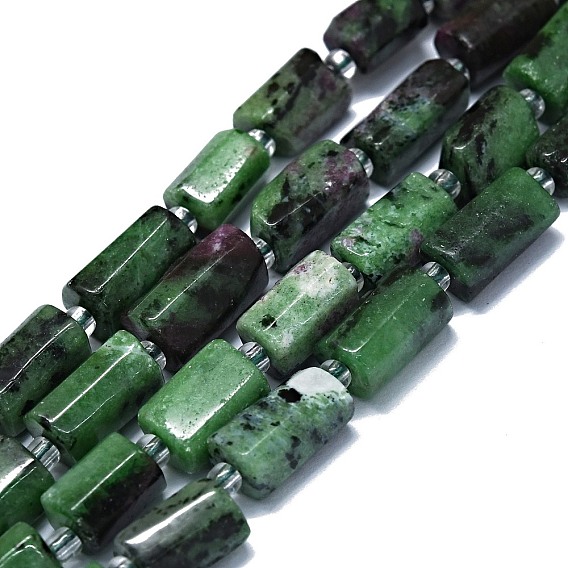Natural Ruby in Zoisite Beads Strands, Nuggets