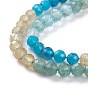 Natural Apatite Beads Strands, Round, Faceted