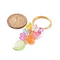 Transparent Leaf & Flower Acrylic Keychains with Iron Split Key Ring, for Car Key Bag Accessories