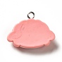 Opaque Resin Pendants, with Platinum Tone Iron Loops, Girl Charm