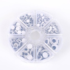 Черный и белый пластик покачиваться гугли глаза кнопки поделок скрапбукинга ремесла игрушка аксессуары с этикеткой пластификатор на спине, 4~12x2.5~4 мм, около 750 шт / коробка