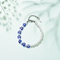 Plastic Imitation Pearl & Millefiori Glass Beaded Bracelet for Women
