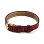 Bracelets de montre texturés en cuir, avec placage ionique (ip) doré 304 boucles en acier inoxydable, bracelets de montre bracelet réglable